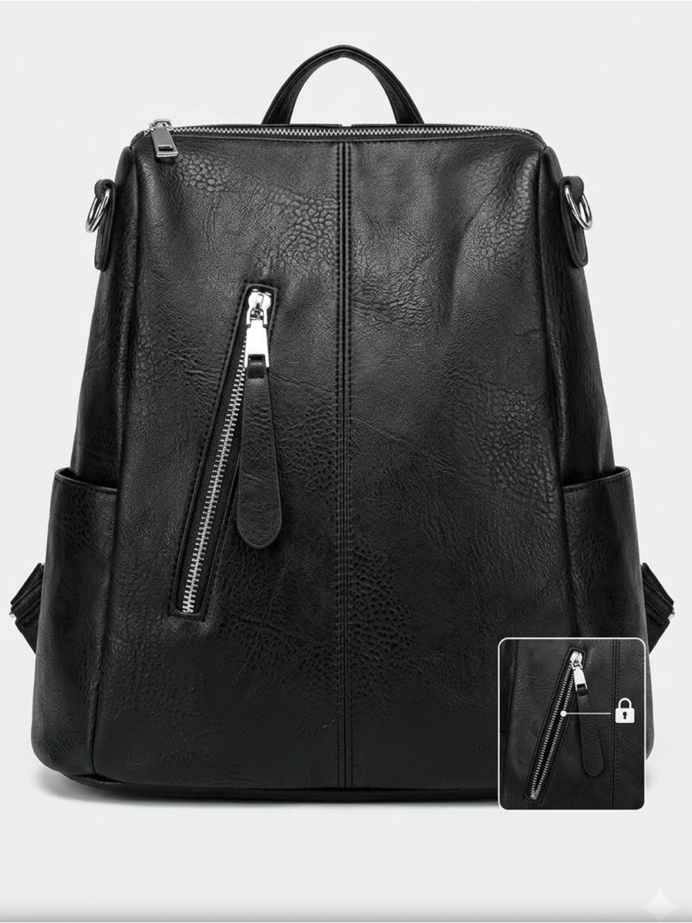 BROMEN Black Women's Anti Theft Backpack grunge